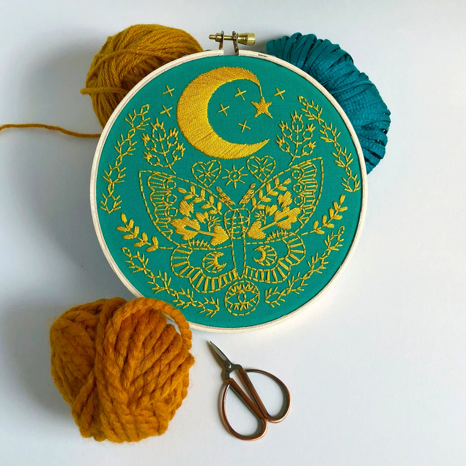 Lunar Moth Hand Embroidery Kit - Image 3