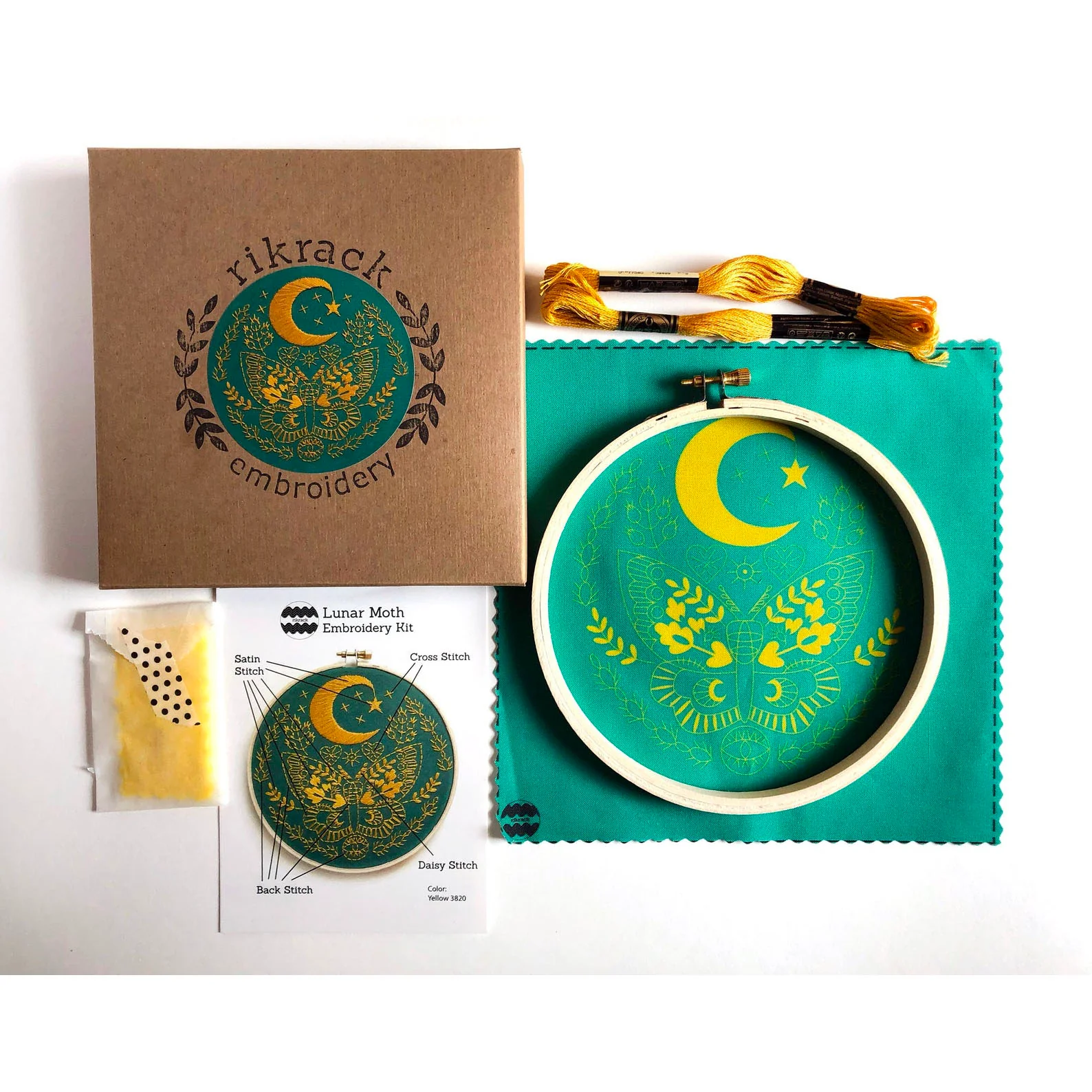 Lunar Moth Hand Embroidery Kit - Image 4