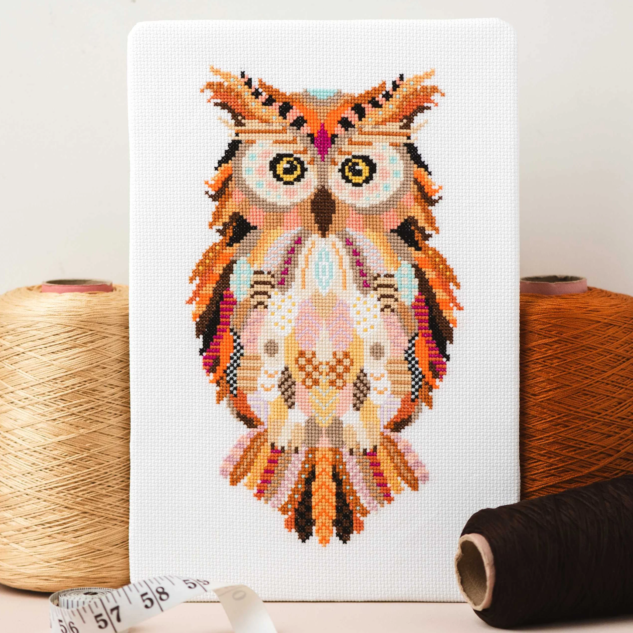 Mandala Owl Cross Stitch Kit