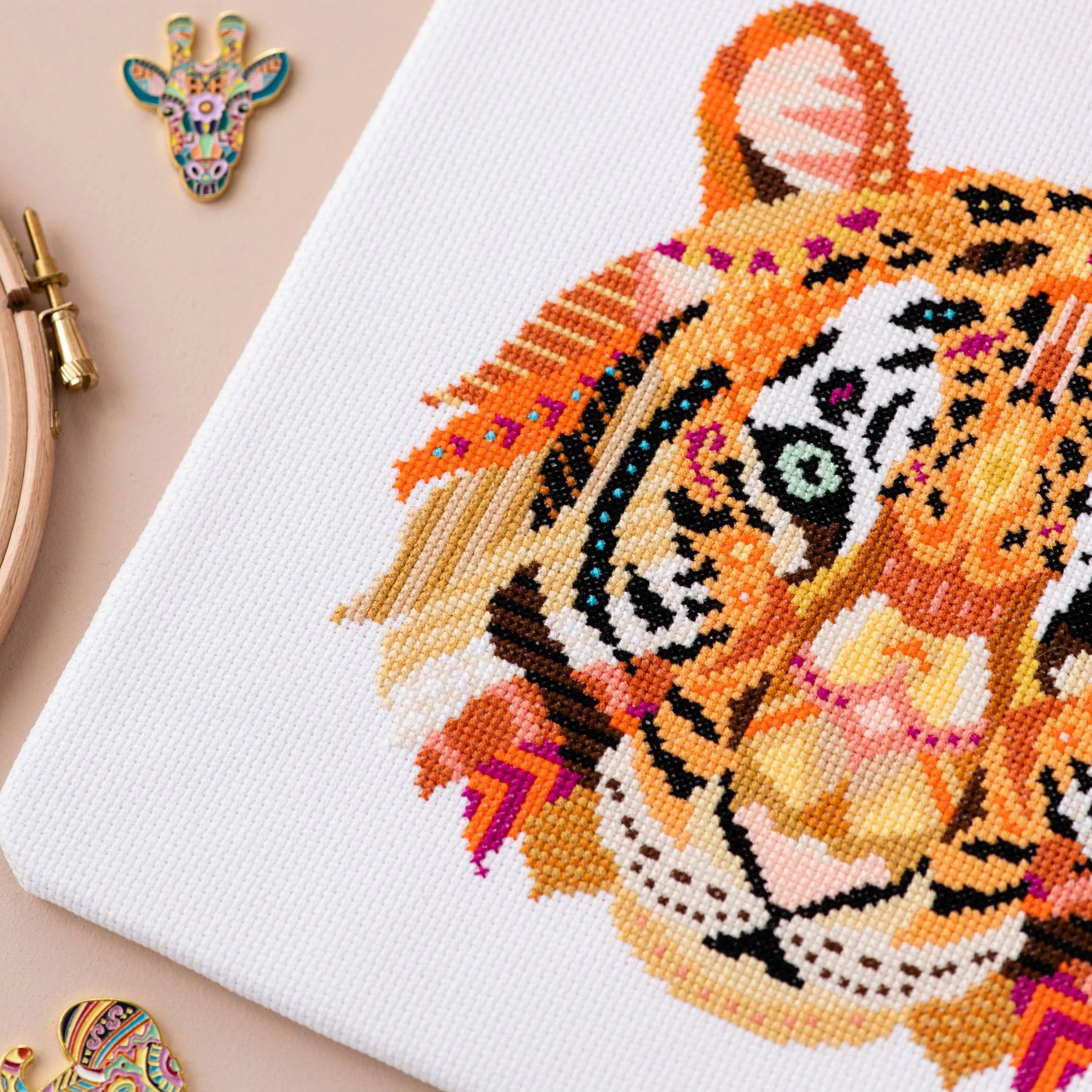 Mandala Tiger Cross Stitch Kit - Image 2