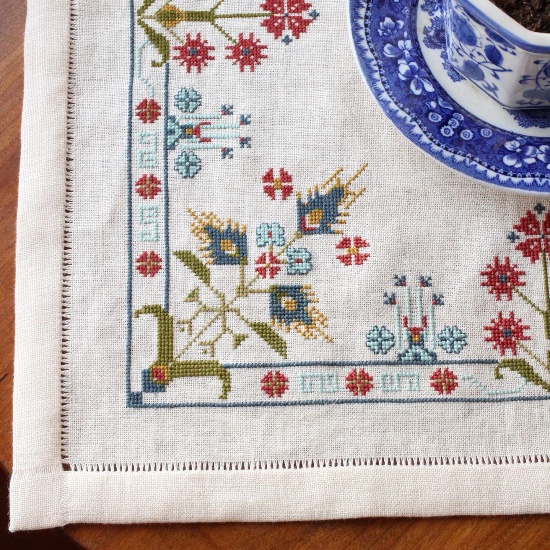 Mediterranean Folk Cross Stitch Kit - Blue Larkspur - Image 4