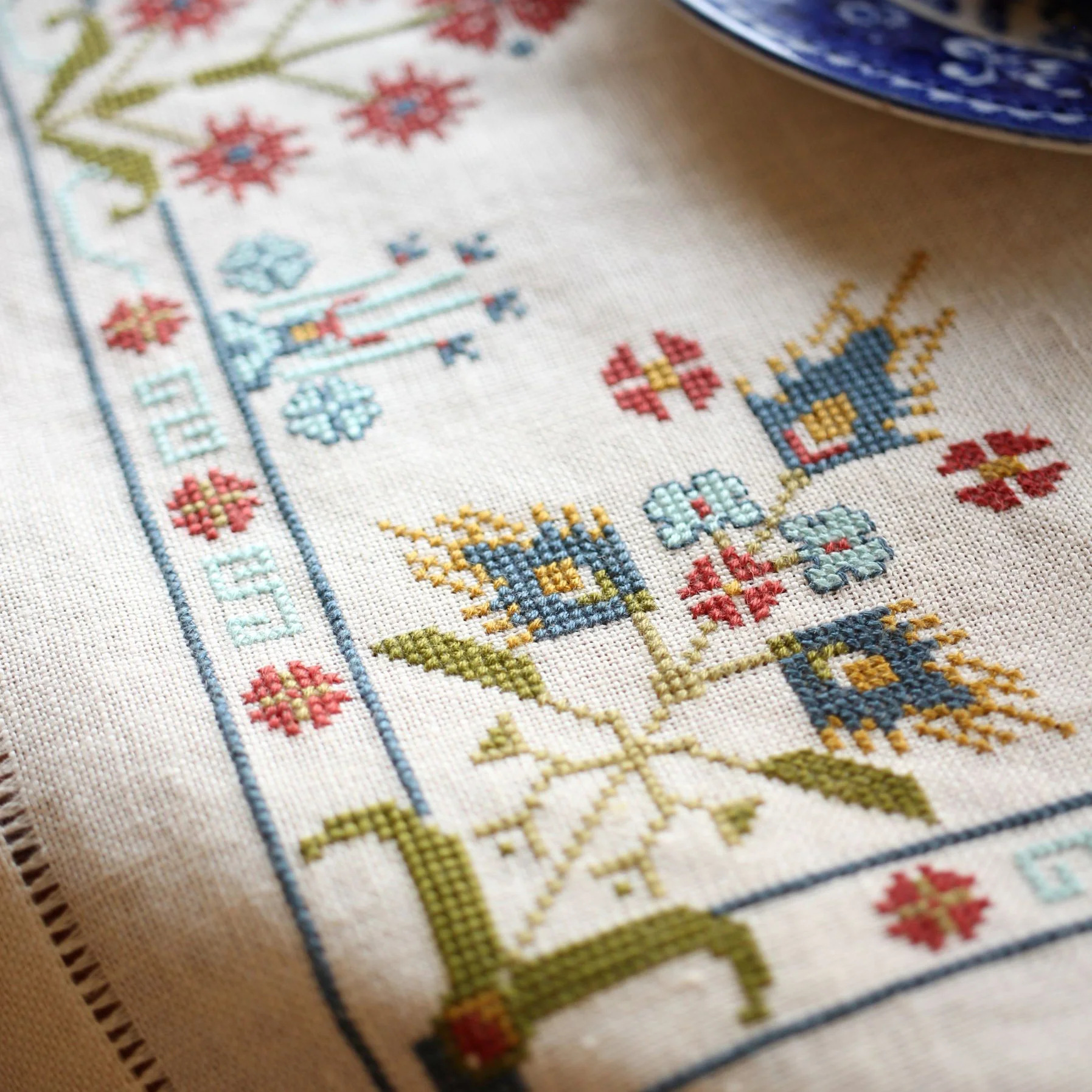 Mediterranean Folk Cross Stitch Kit - Blue Larkspur - Image 5