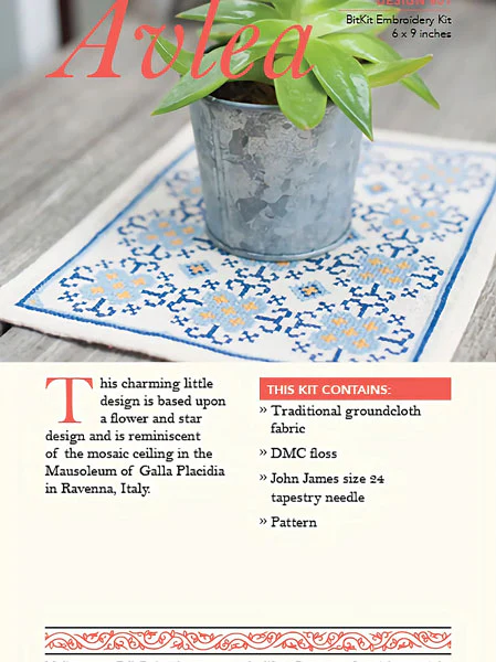 Mediterranean Folk Cross Stitch Kit - Placidia Floral - Image 3