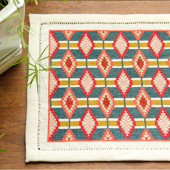 Mediterranean Folk Cross Stitch Kit - Olivine