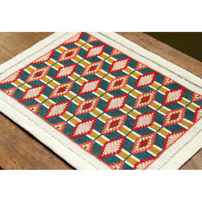 Mediterranean Folk Cross Stitch Kit - Olivine - Image 2
