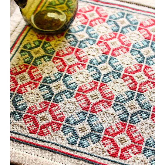 Mediterranean Folk Cross Stitch Kit - Roman Poppy