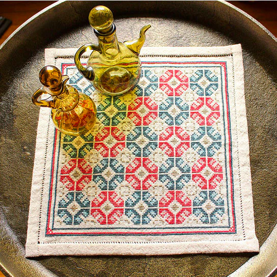 Mediterranean Folk Cross Stitch Kit - Roman Poppy - Image 2