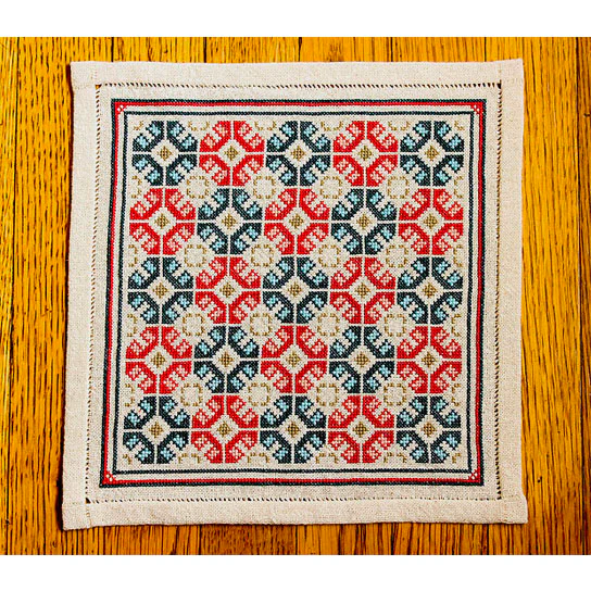 Mediterranean Folk Cross Stitch Kit - Roman Poppy - Image 3