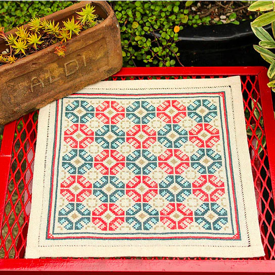 Mediterranean Folk Cross Stitch Kit - Roman Poppy - Image 4
