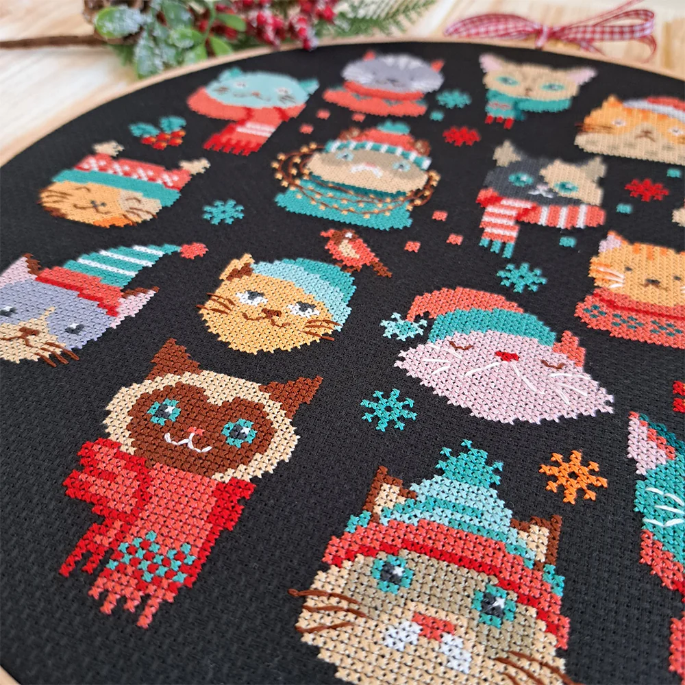 Meow-ry Christmas Cross Stitch Pattern - Image 3