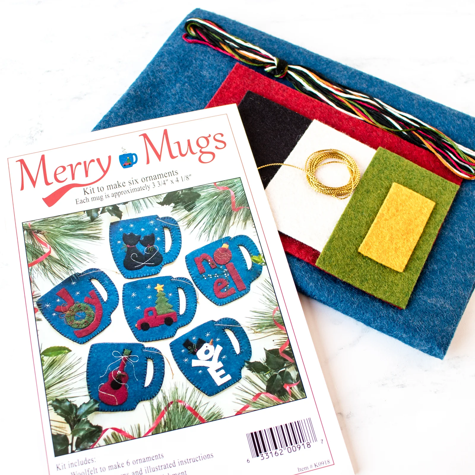 Merry Mugs Ornament Wool Felt Appliqué Kit - Image 4