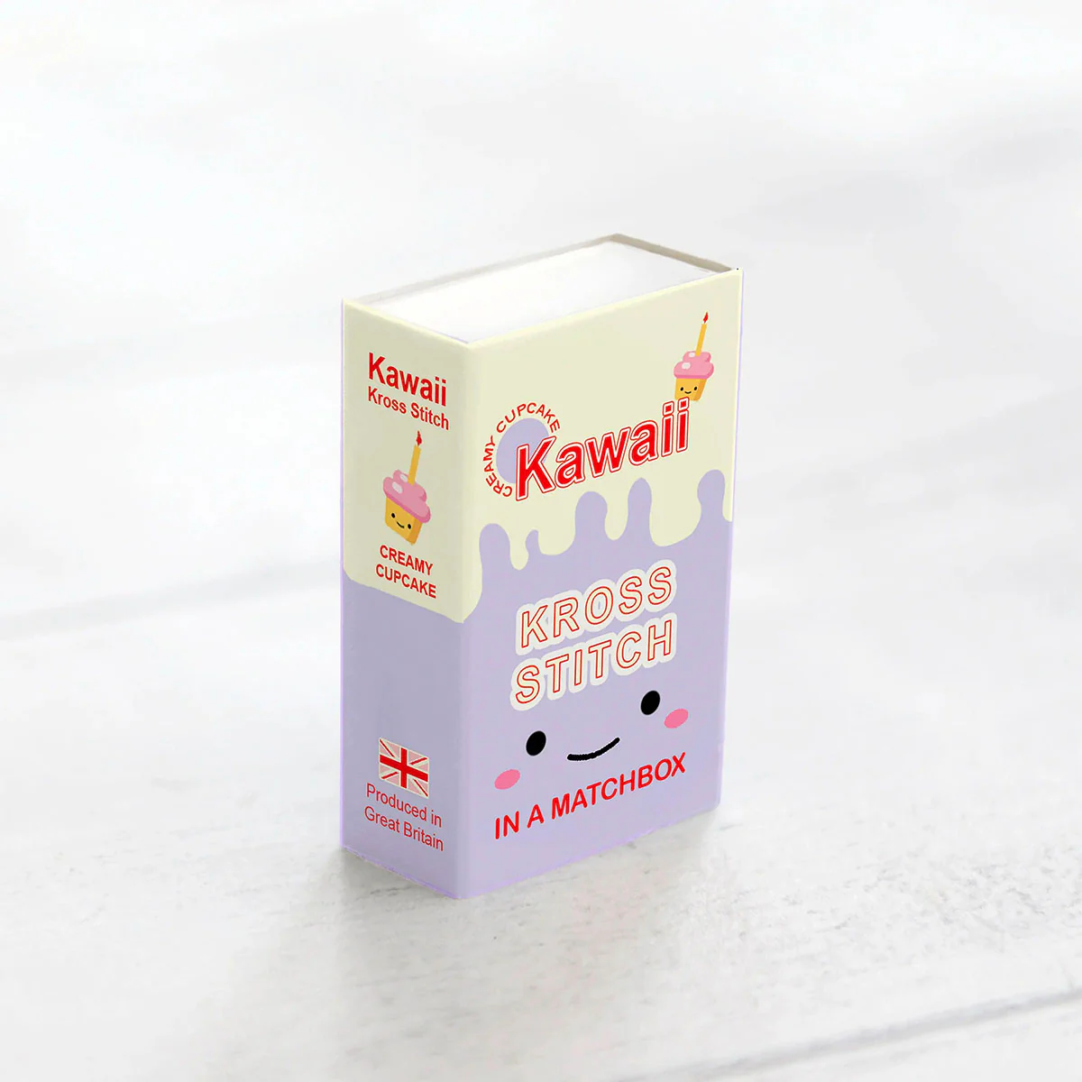Mini Matchbox Cross Stitch Kit - Kawaii Cupcake - Image 3