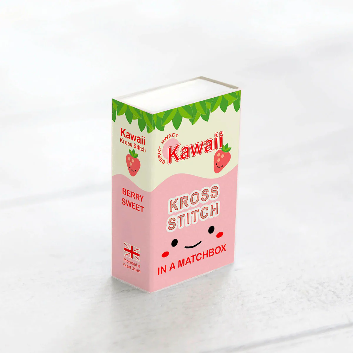 Mini Matchbox Cross Stitch Kit - Kawaii Strawberry - Image 4