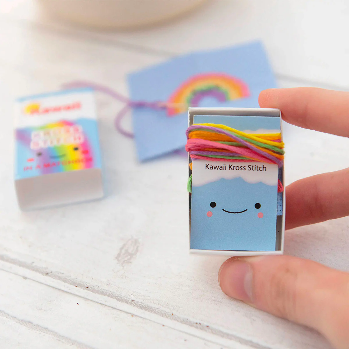 Mini Matchbox Cross Stitch Kit - Rainbow - Image 4