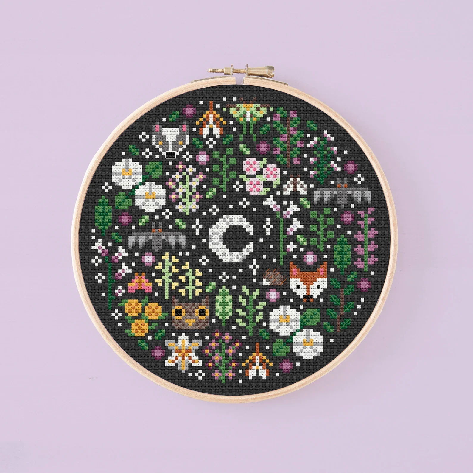 Mini Night Garden Cross Stitch Pattern