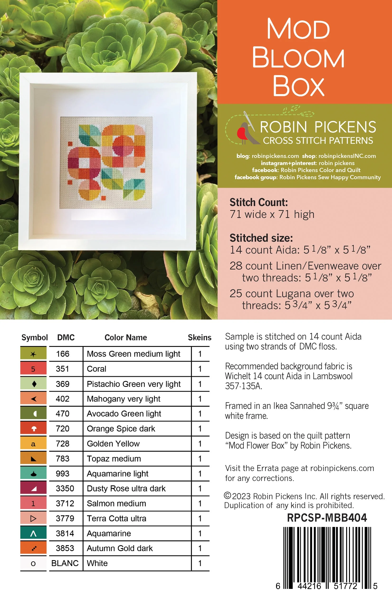 Mod Bloom Box Cross Stitch Pattern - Image 3