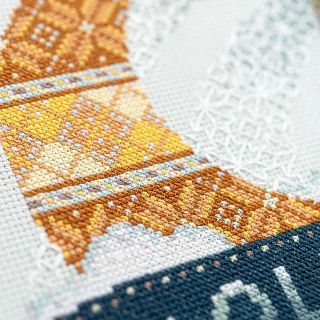 Modern Baby Sampler Cross Stitch Pattern - Moon and Stars - Image 3