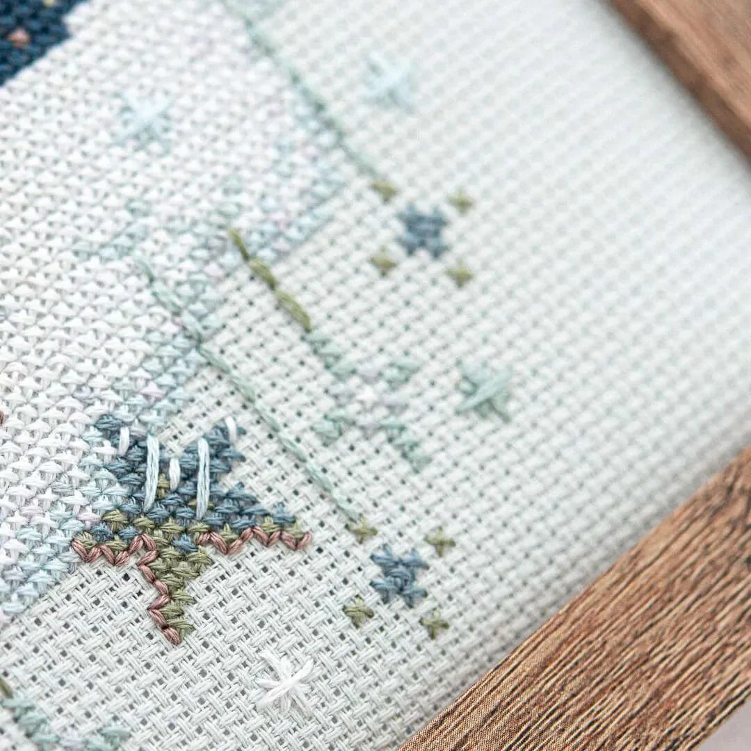 Modern Baby Sampler Cross Stitch Pattern - Moon and Stars - Image 4