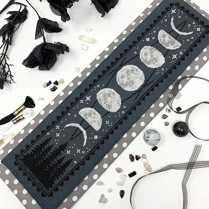 Moon Phase Cross Stitch Pattern
