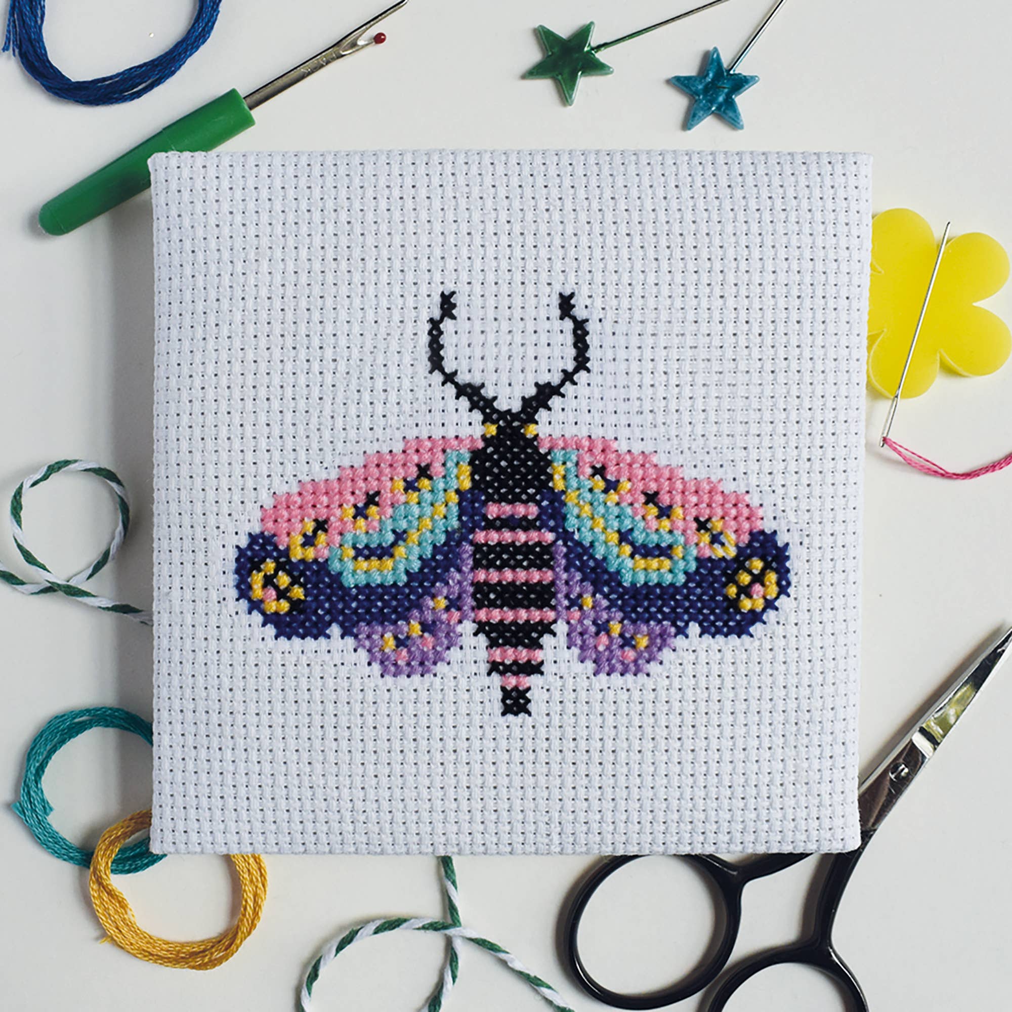 Moth Mini Cross Stitch Kit - Image 3