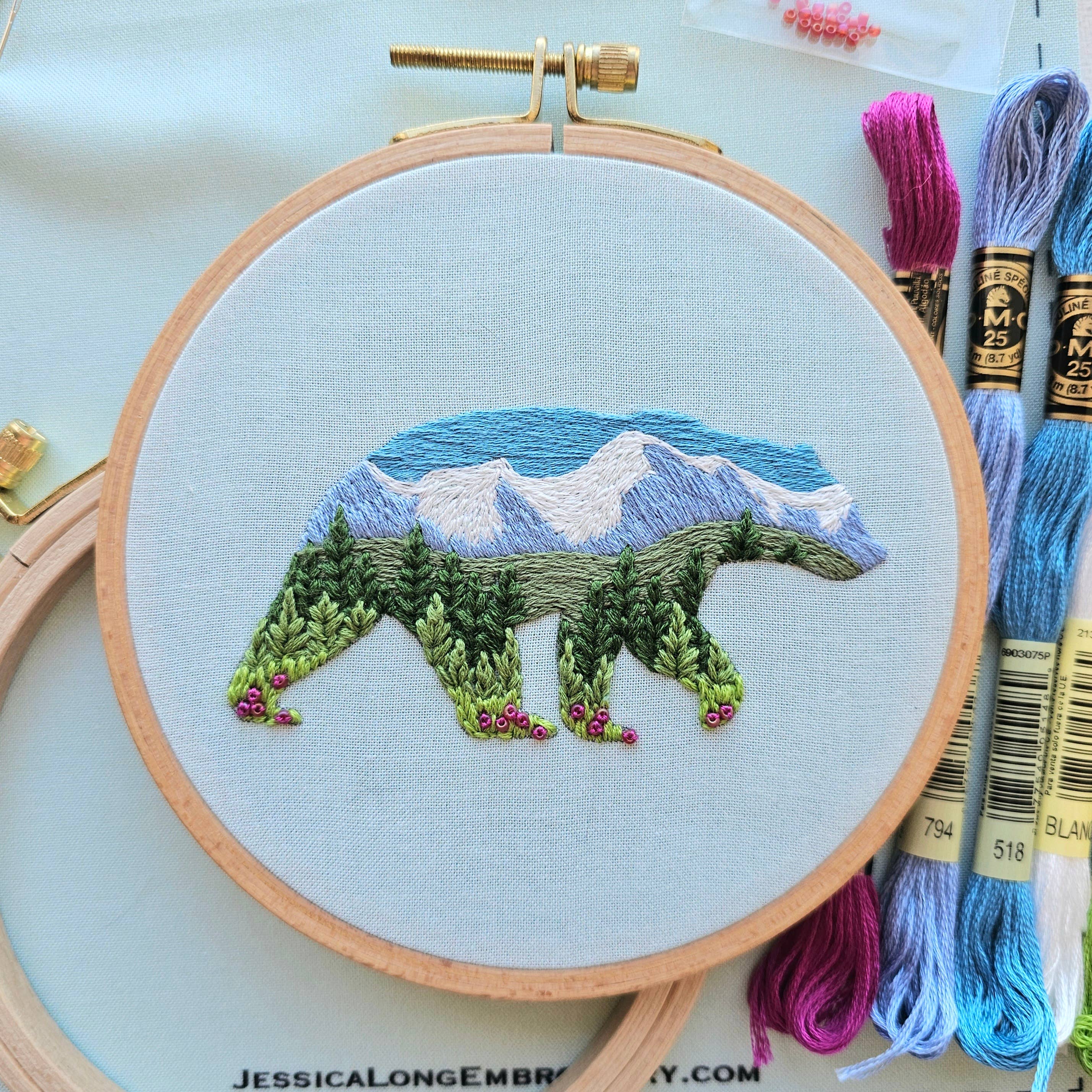 Mountain Bear Hand Embroidery Kit
