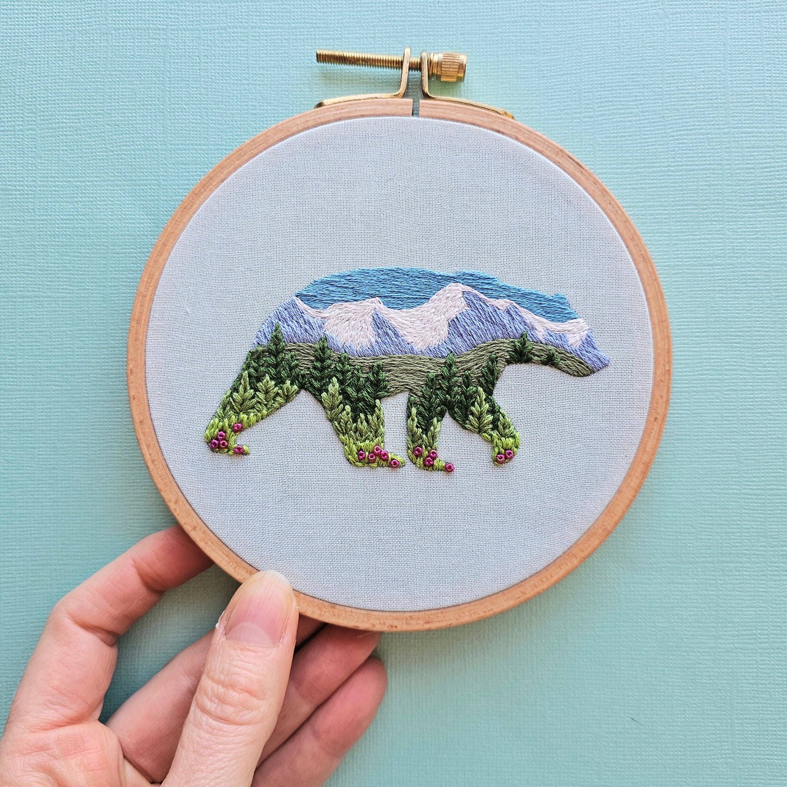 Mountain Bear Hand Embroidery Kit - Image 2