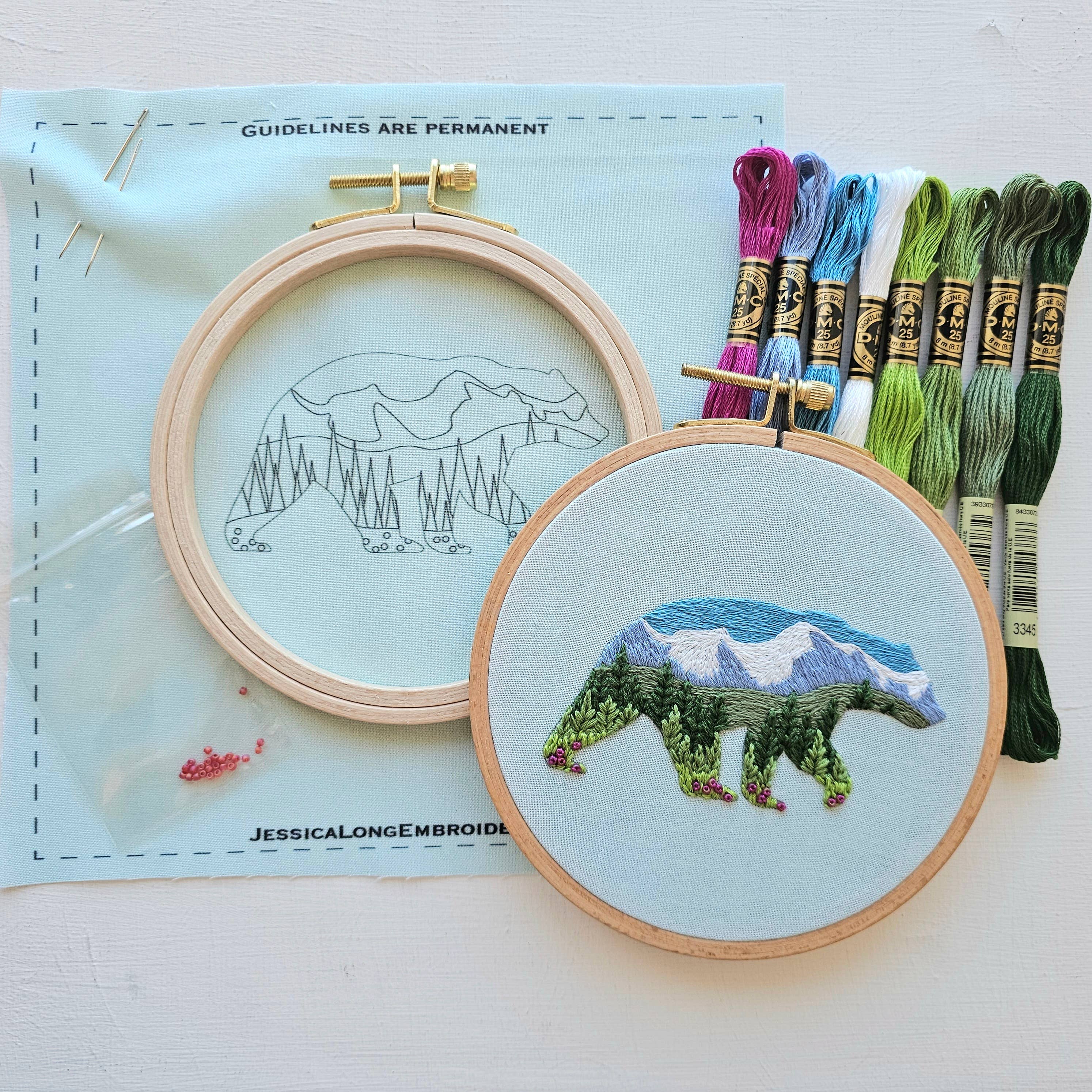 Mountain Bear Hand Embroidery Kit - Image 3