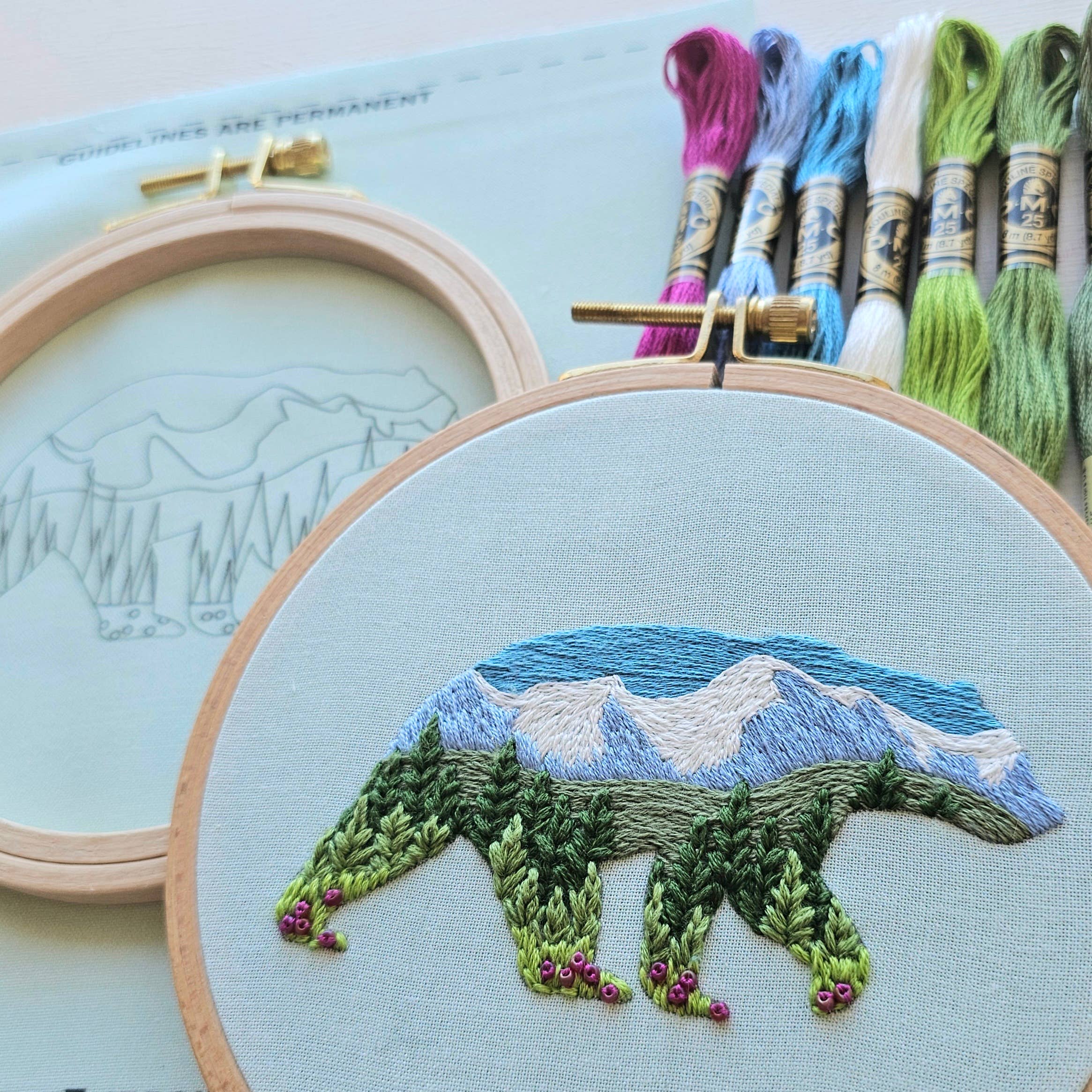 Mountain Bear Hand Embroidery Kit - Image 4