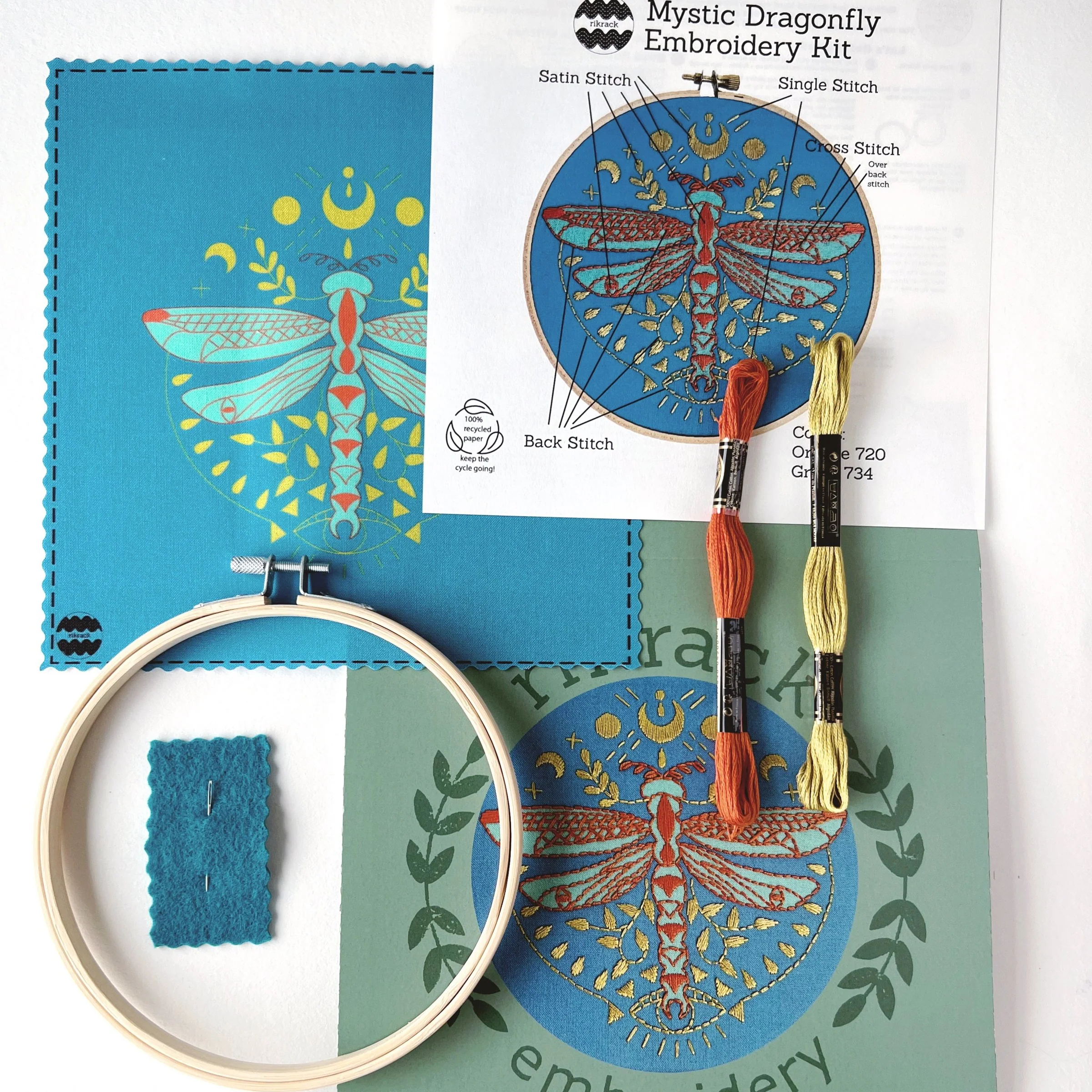 Mystic Dragonfly Hand Embroidery Kit - Image 3