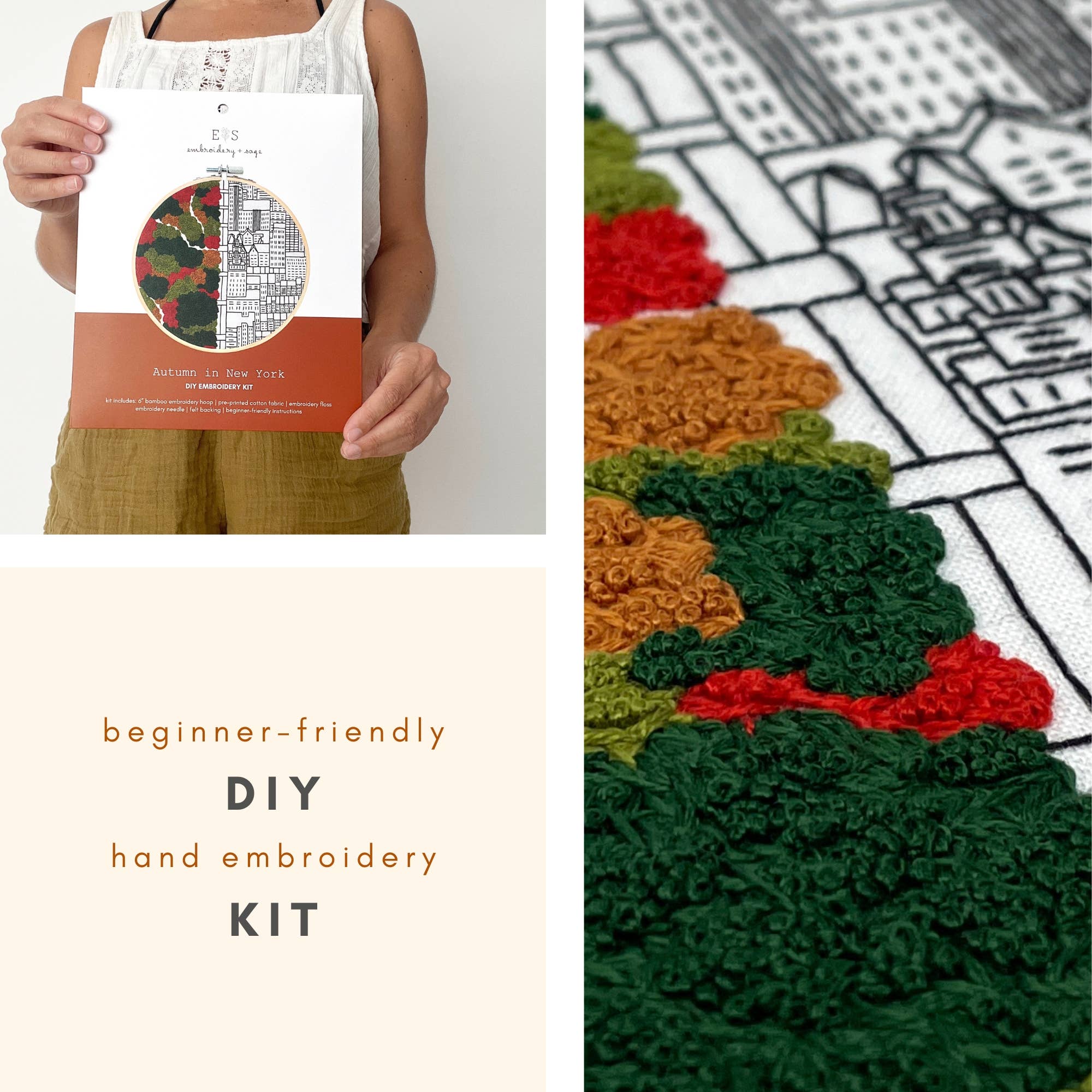 Autumn in New York Hand Embroidery Kit - Image 3