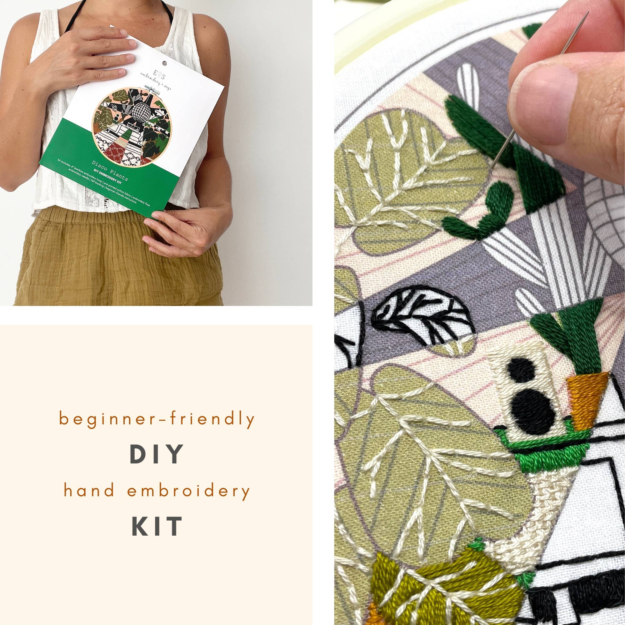 Disco Plants Hand Embroidery Kit - Image 3