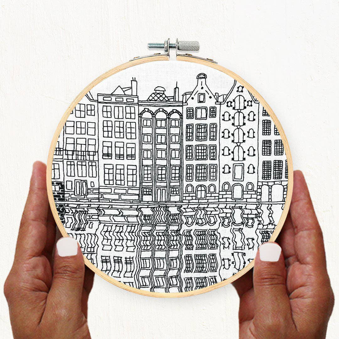 Gingerbread Houses of Amsterdam Hand Embroidery Kit - Image 3