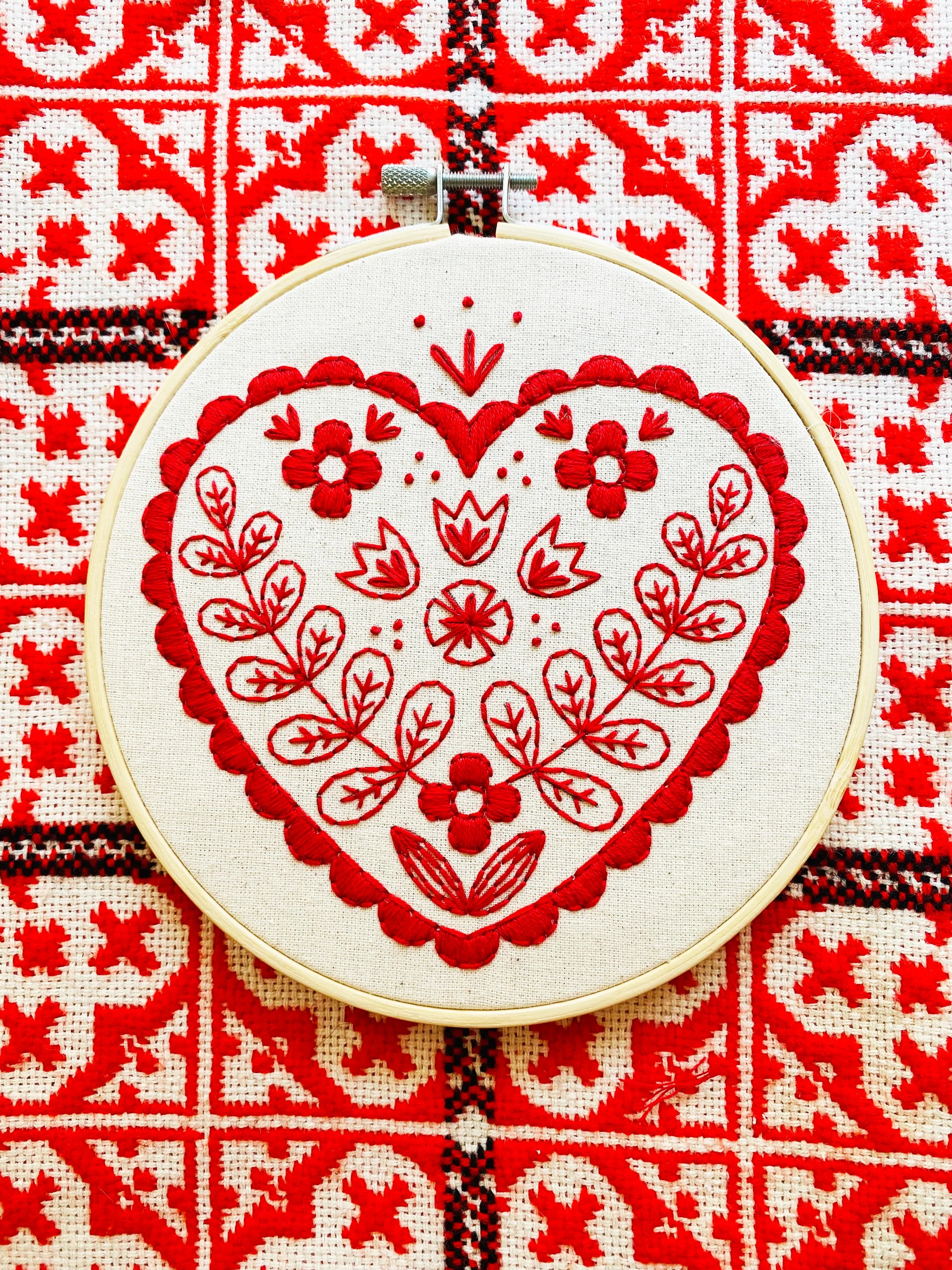 Nordic Heart Hand Embroidery Kit - Image 3