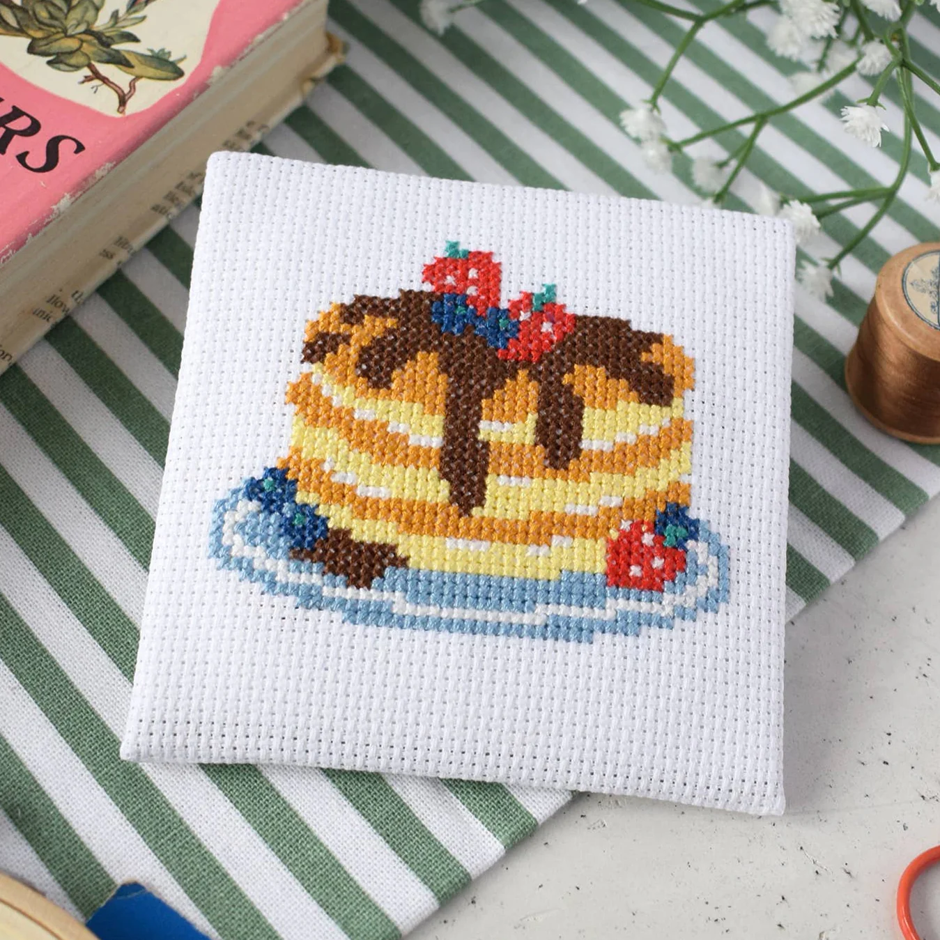 Pancakes Mini Cross Stitch Kit