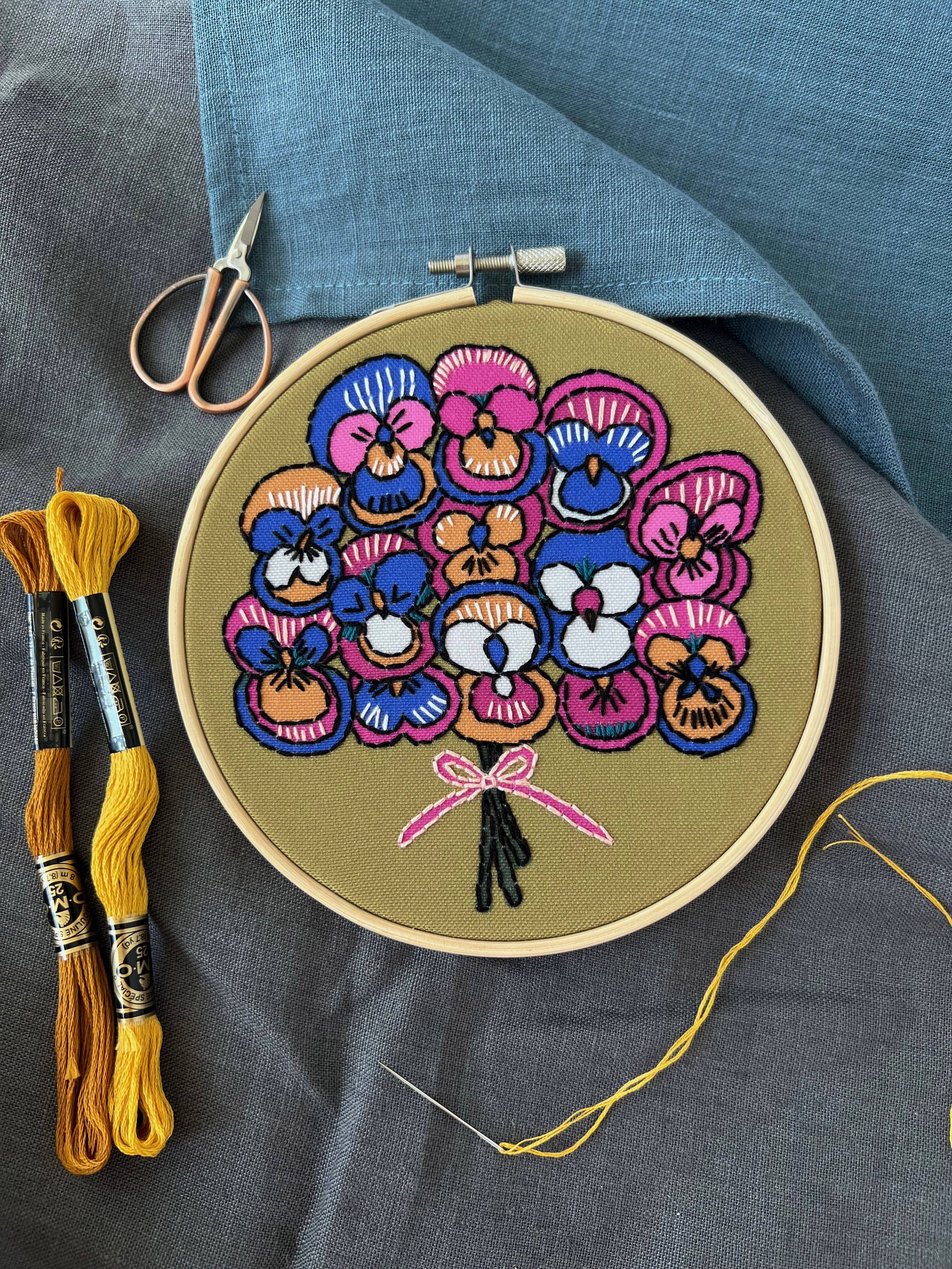 Pansy Embroidery Kit - Image 3