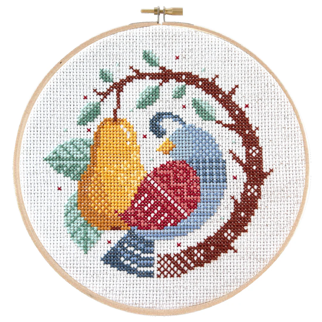 Partridge & Pear Cross Stitch Pattern