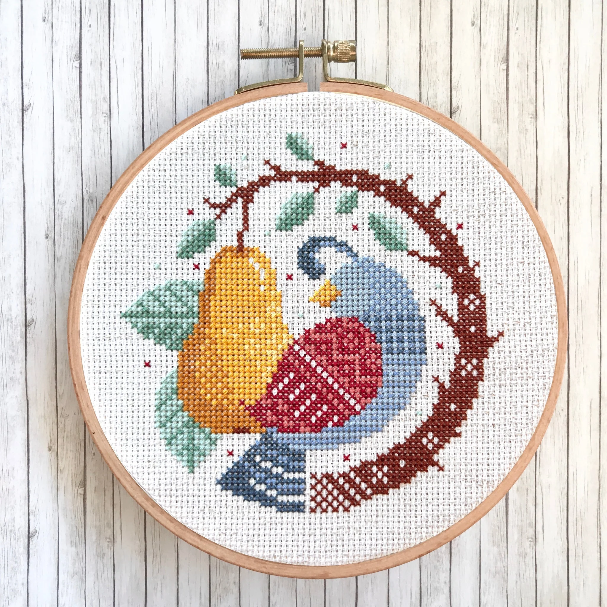 Partridge & Pear Cross Stitch Pattern - Image 3