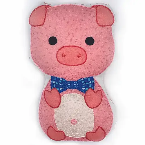 Pig Stuffie Hand Embroidery Kit