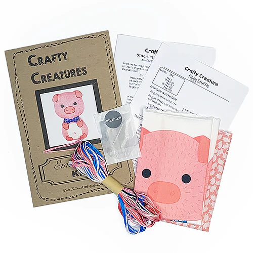 Pig Stuffie Hand Embroidery Kit - Image 2