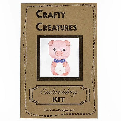 Pig Stuffie Hand Embroidery Kit - Image 3