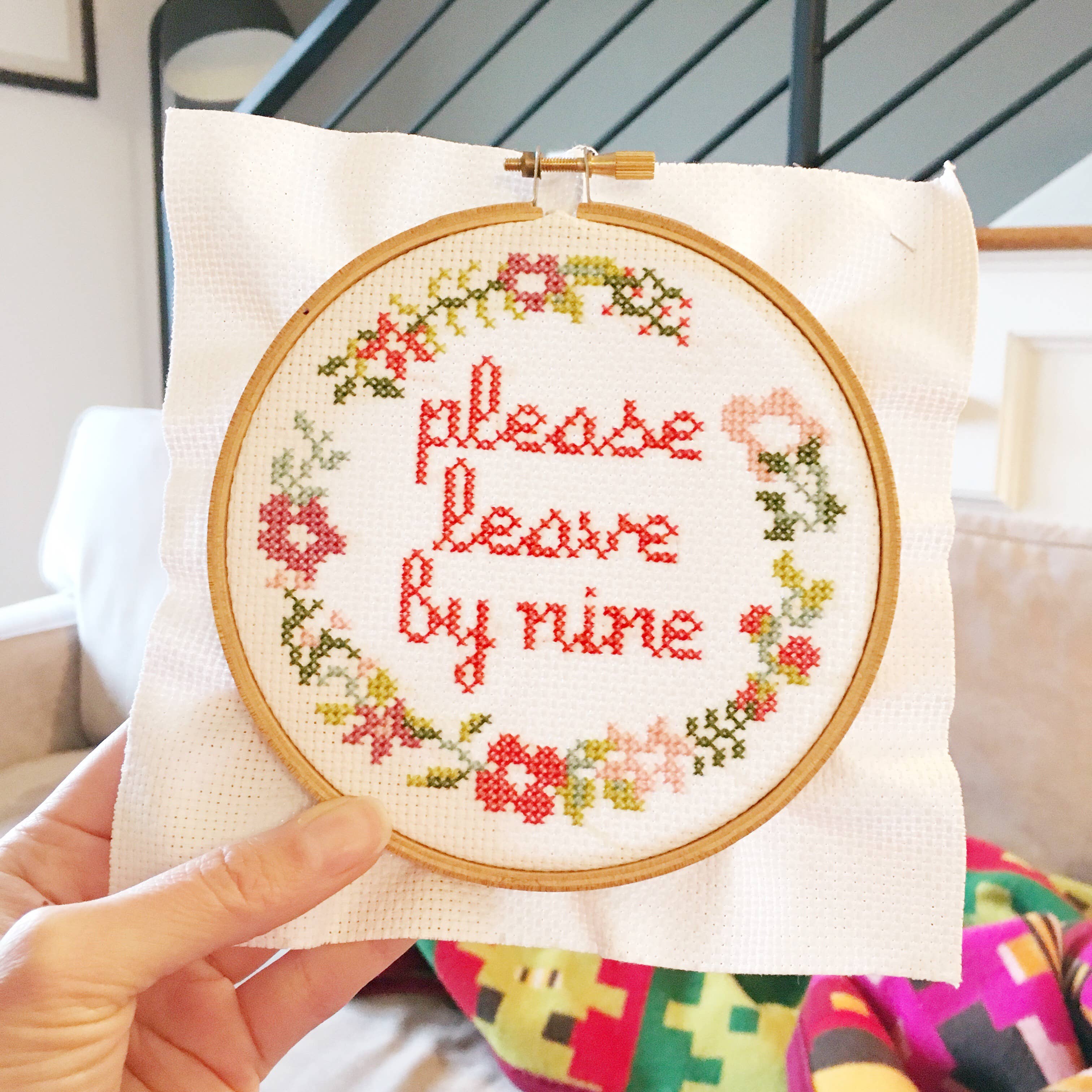 Please Leave By Nine Cross Stitch Kit - Image 5