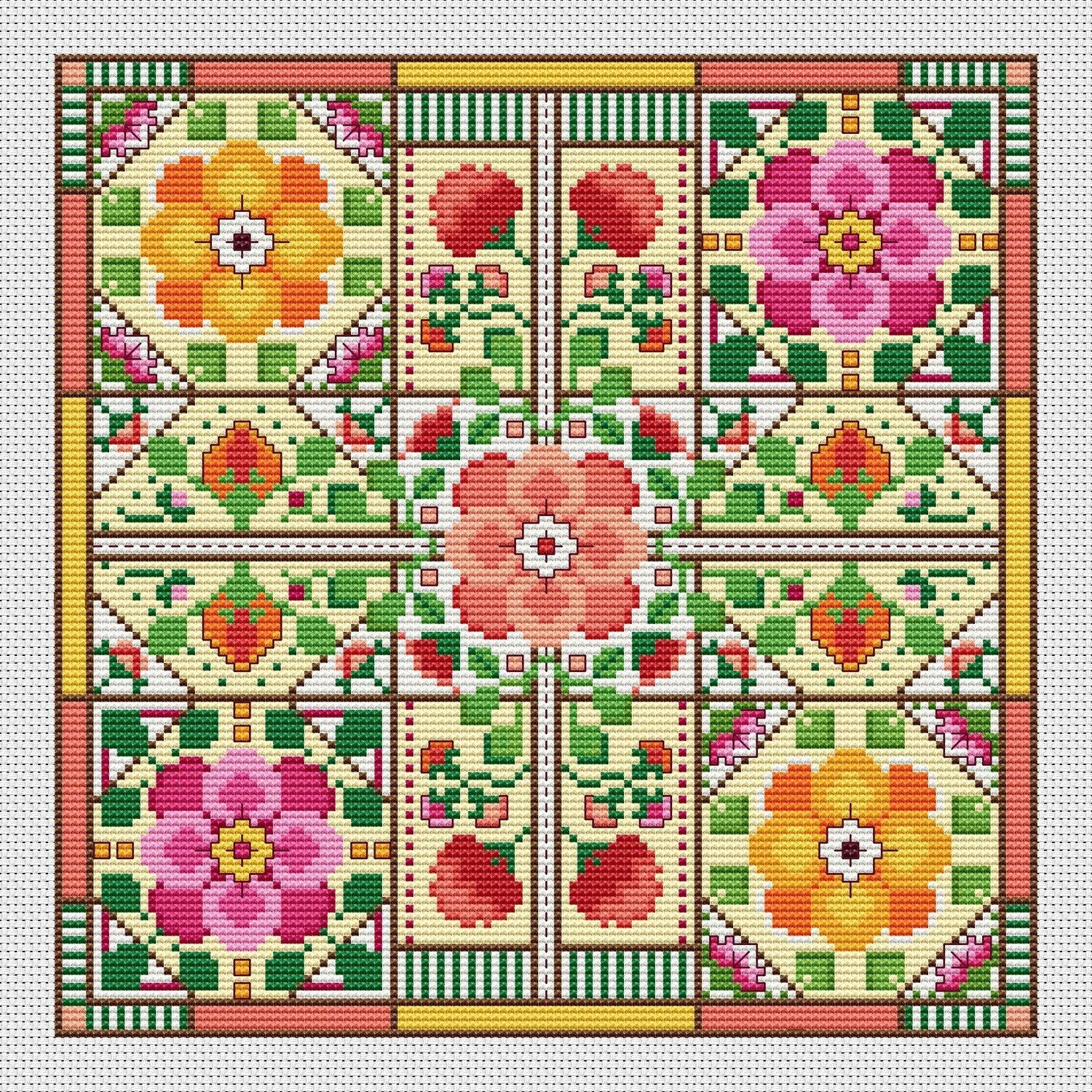 Pocketful of Posies Cross Stitch Pattern