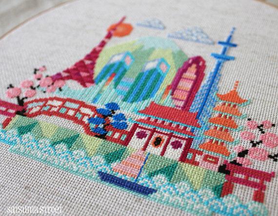 Pretty Little Tokyo Cross Stitch Pattern - Image 3