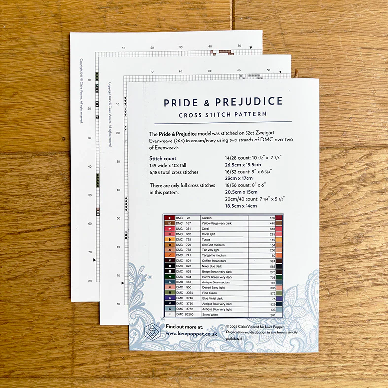 Jane Austen Pride & Prejudice Cross Stitch Pattern - Image 3