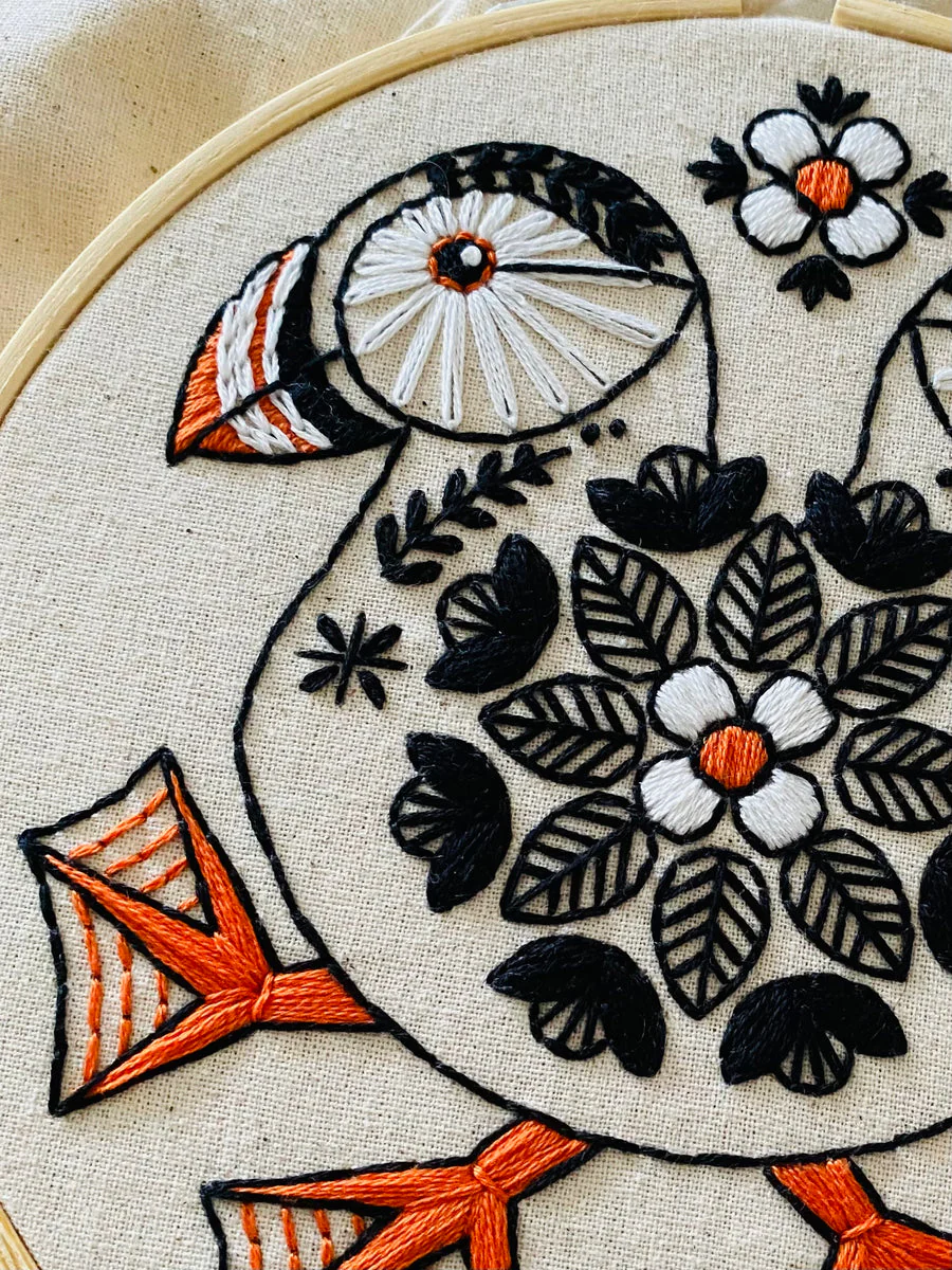 Puffins Hand Embroidery Kit - Image 2