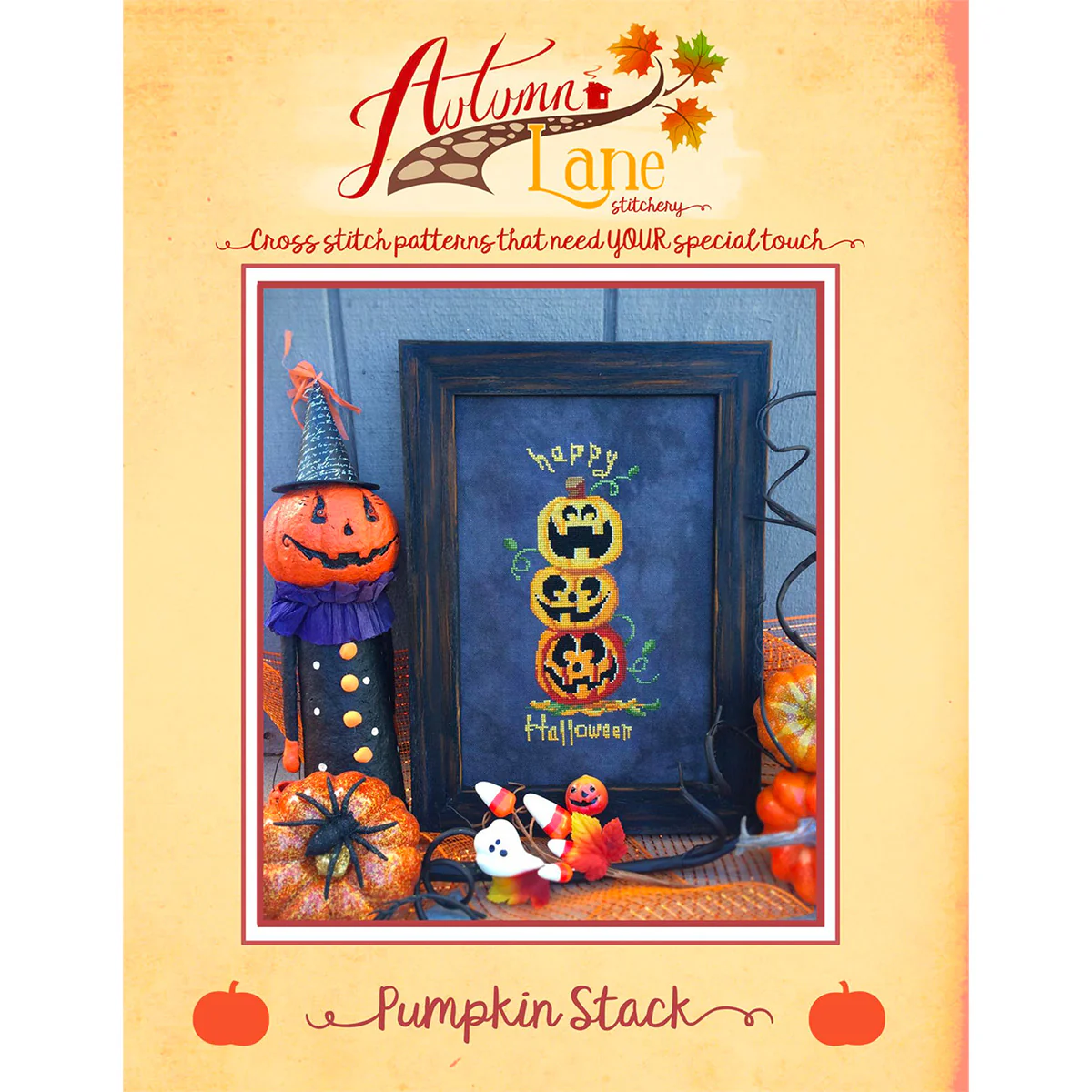 Pumpkin Stack Cross Stitch Pattern - Image 2