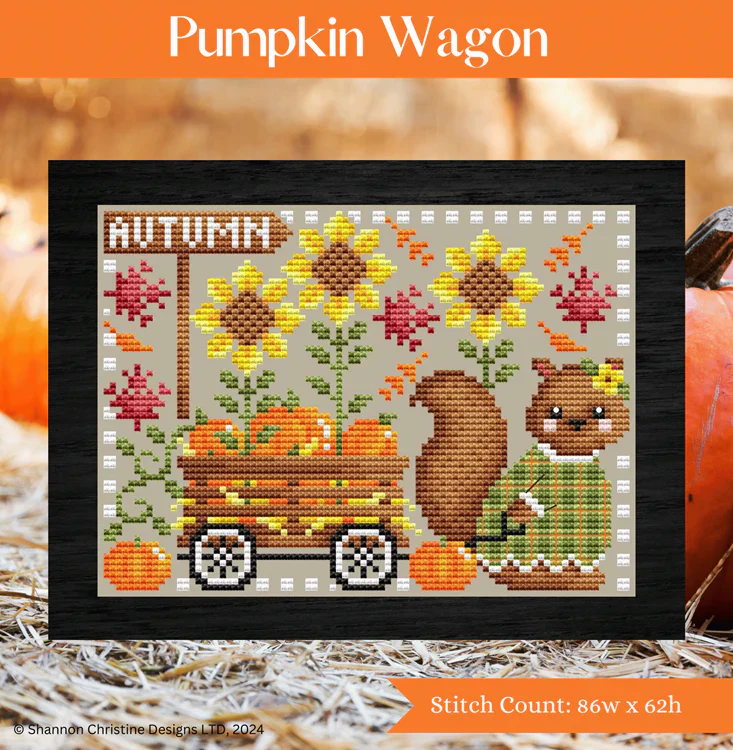 Pumpkin Wagon Cross Stitch Pattern - Image 2