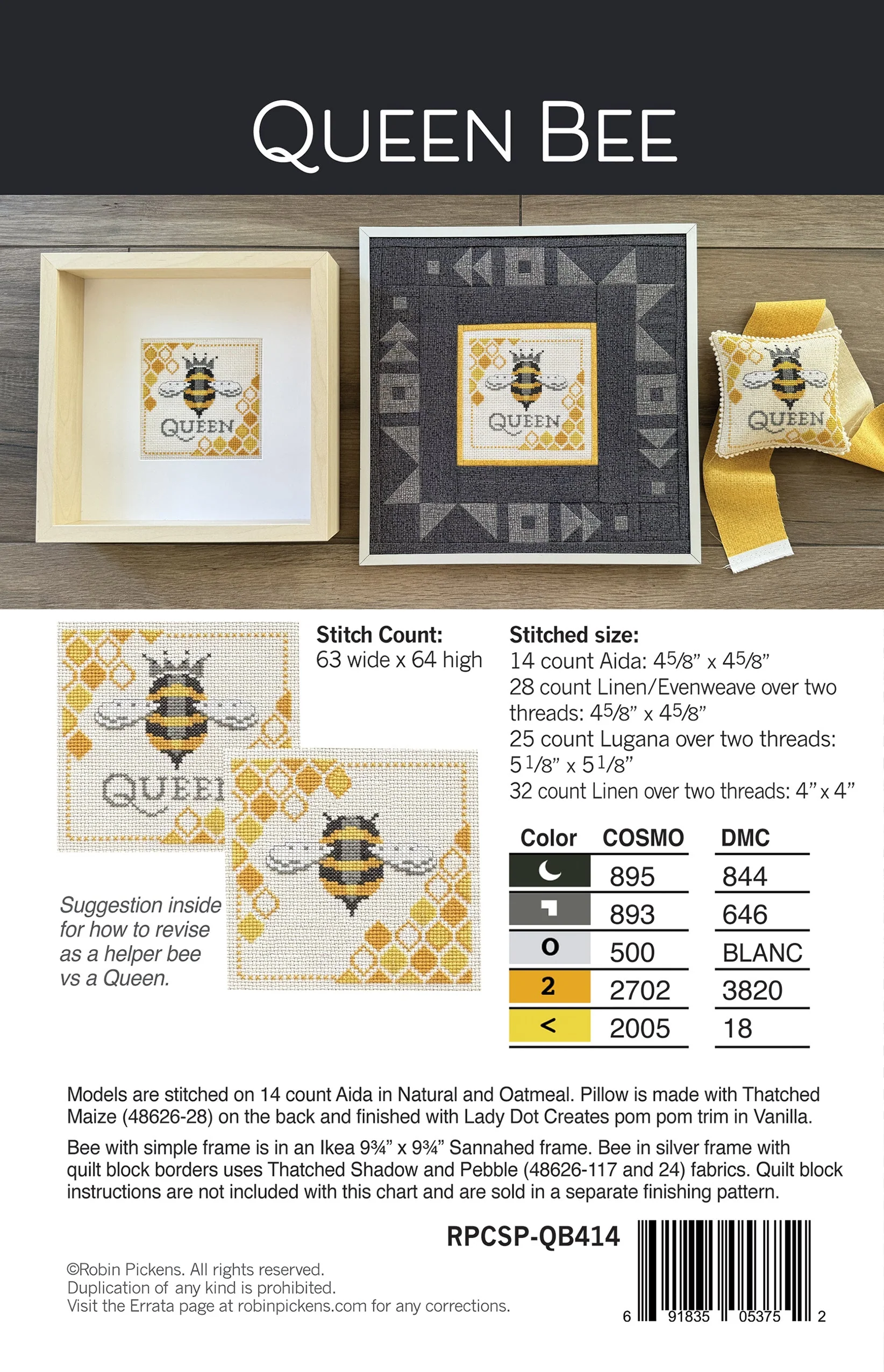 Queen Bee Cross Stitch Pattern - Image 3