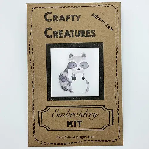 Raccoon Stuffie Hand Embroidery Kit - Image 3