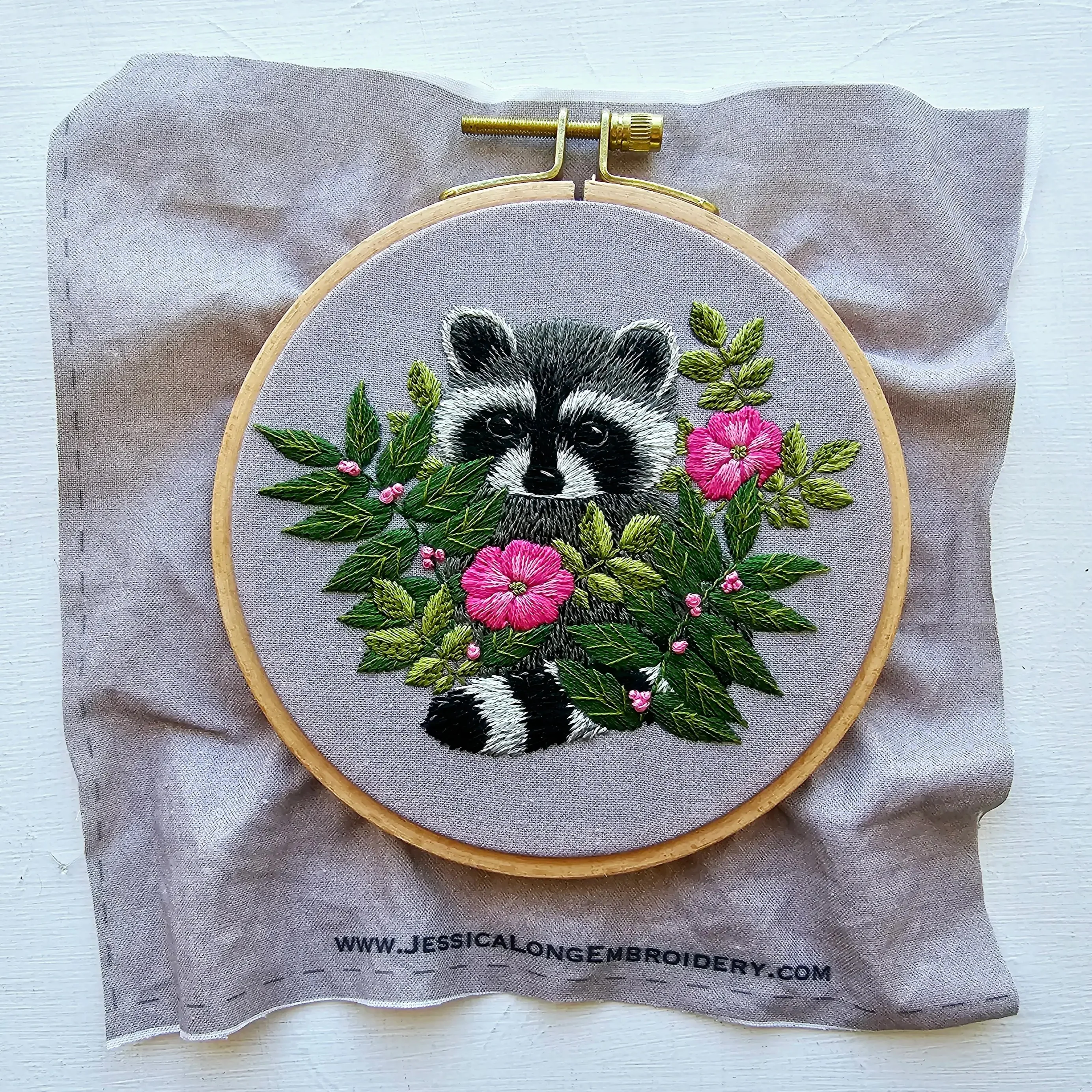 Raccoon Hand Embroidery Kit - Image 2